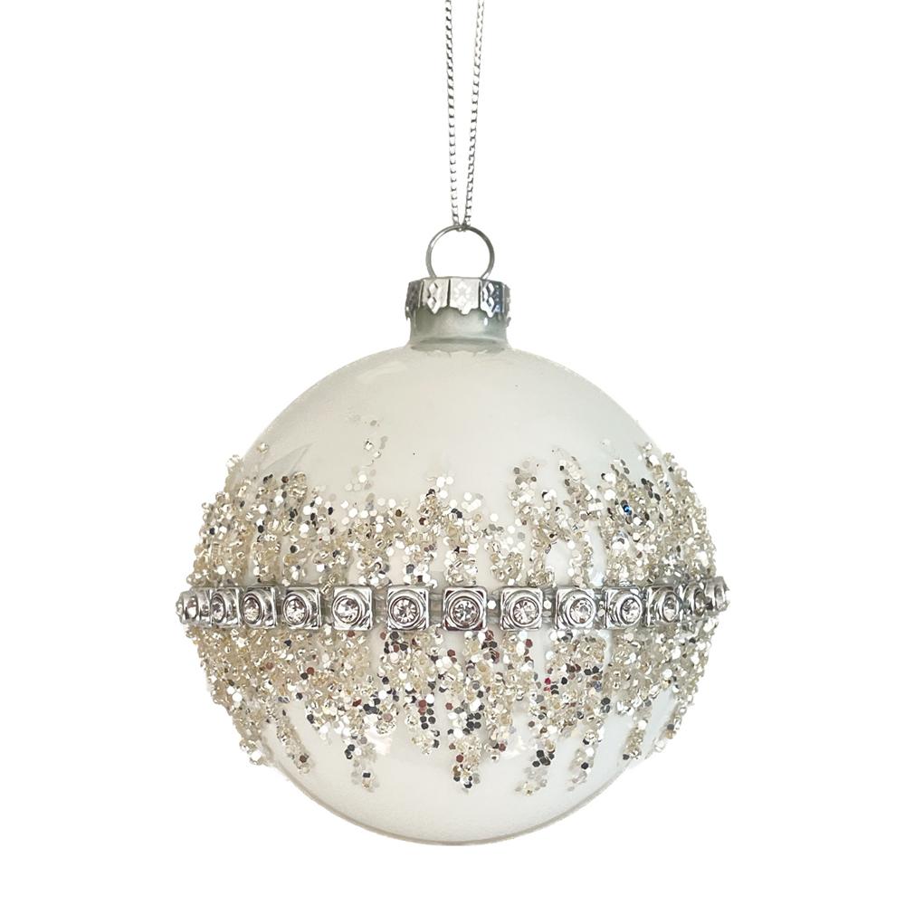 Yuj 59196 Sfera Vetro Grigia Strass Decor Line 10Cm