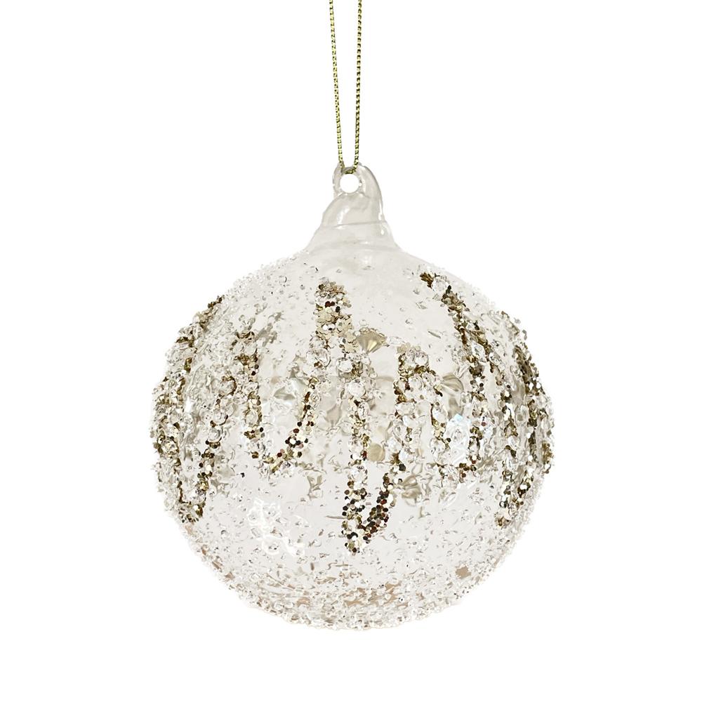 Yuj 59255 Sfera Vetro Transparent Gold Decor Tonda 8Cm