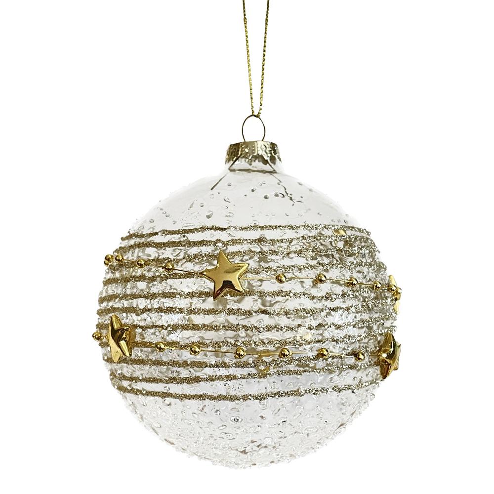 Yuj 59278 Sfera Vetro Gold String 10Cm