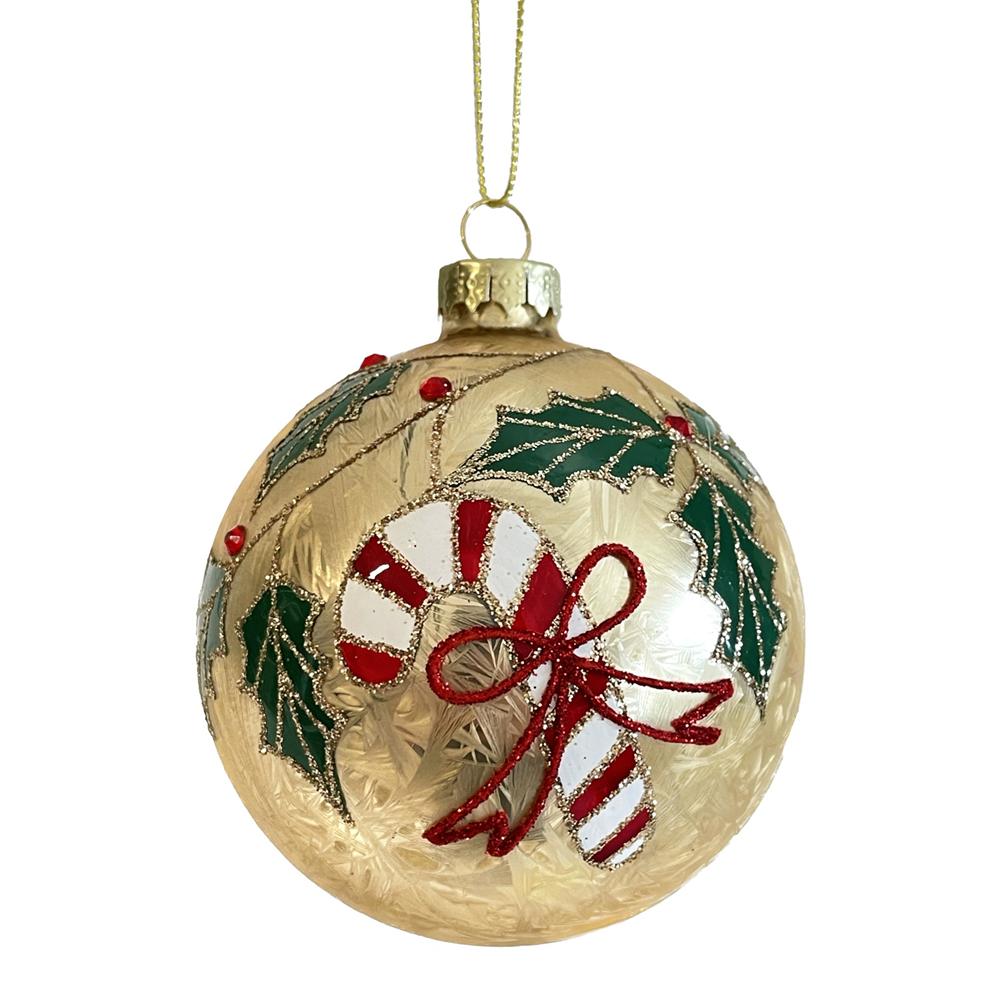 Yuj 59286 Sfera Vetro Dolci E Agrifoglio 10Cm