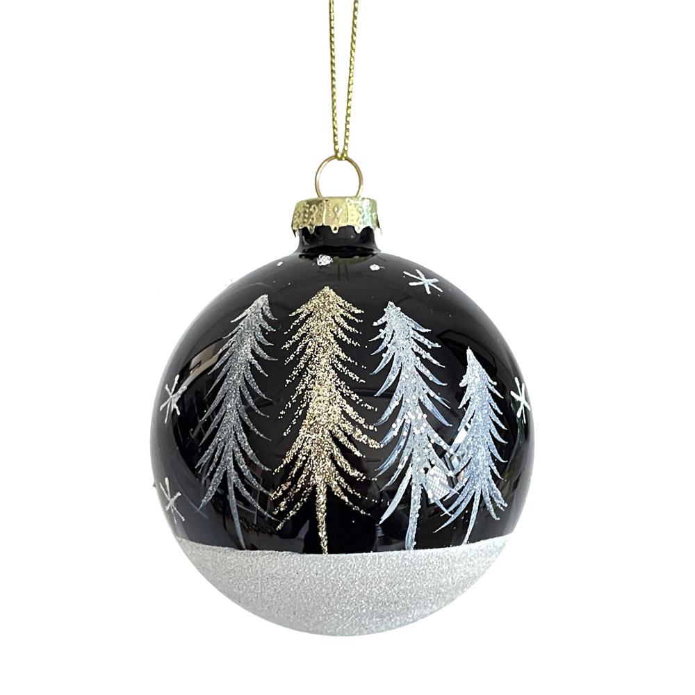 Yuj 59299 Sfera Vetro Black And White Alberi 8Cm - Vetro Bianco - Addobbi Albero | Mikasa