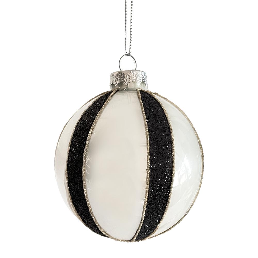 Yuj 59309 Sfera Vetro Circo Black-Silver 8Cm