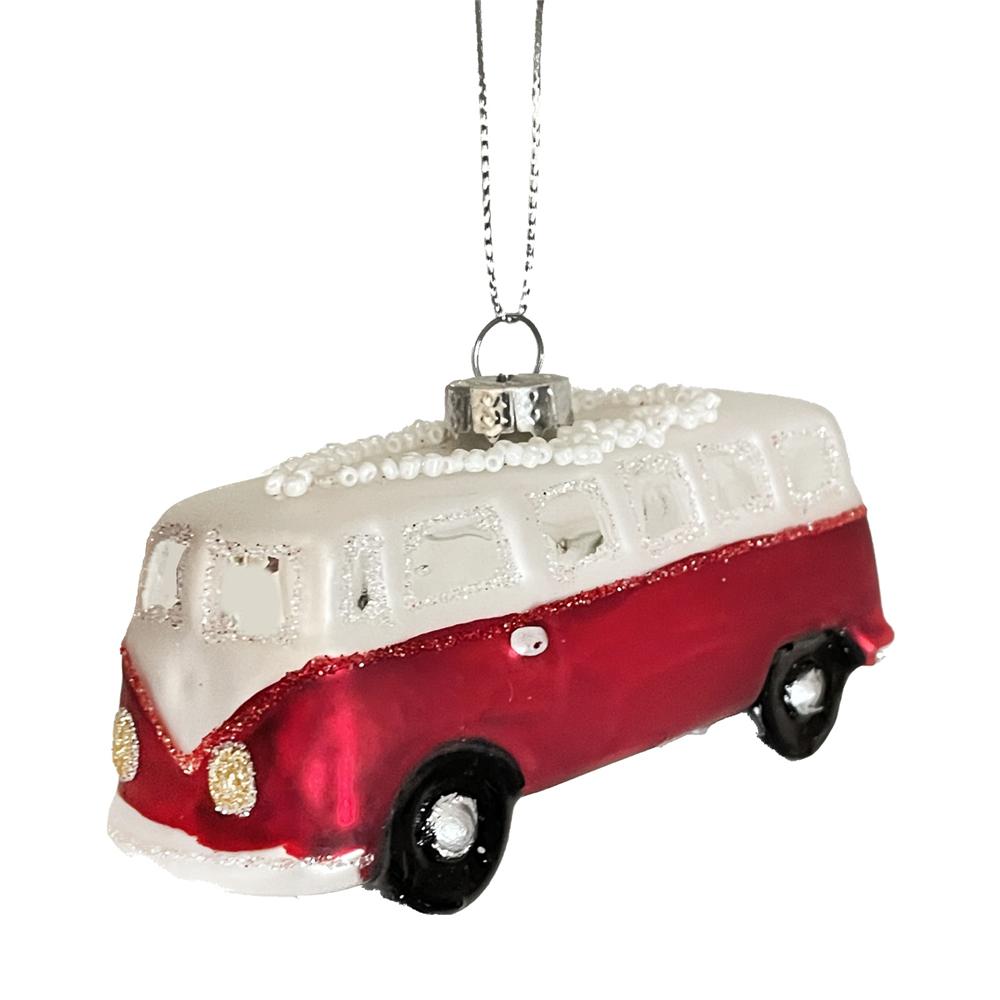 Yuj 59334 Decor. Vetro Van Red And White 10,5*4*5,5Cm - Vetro Bianco - Addobbi Albero | Mikasa