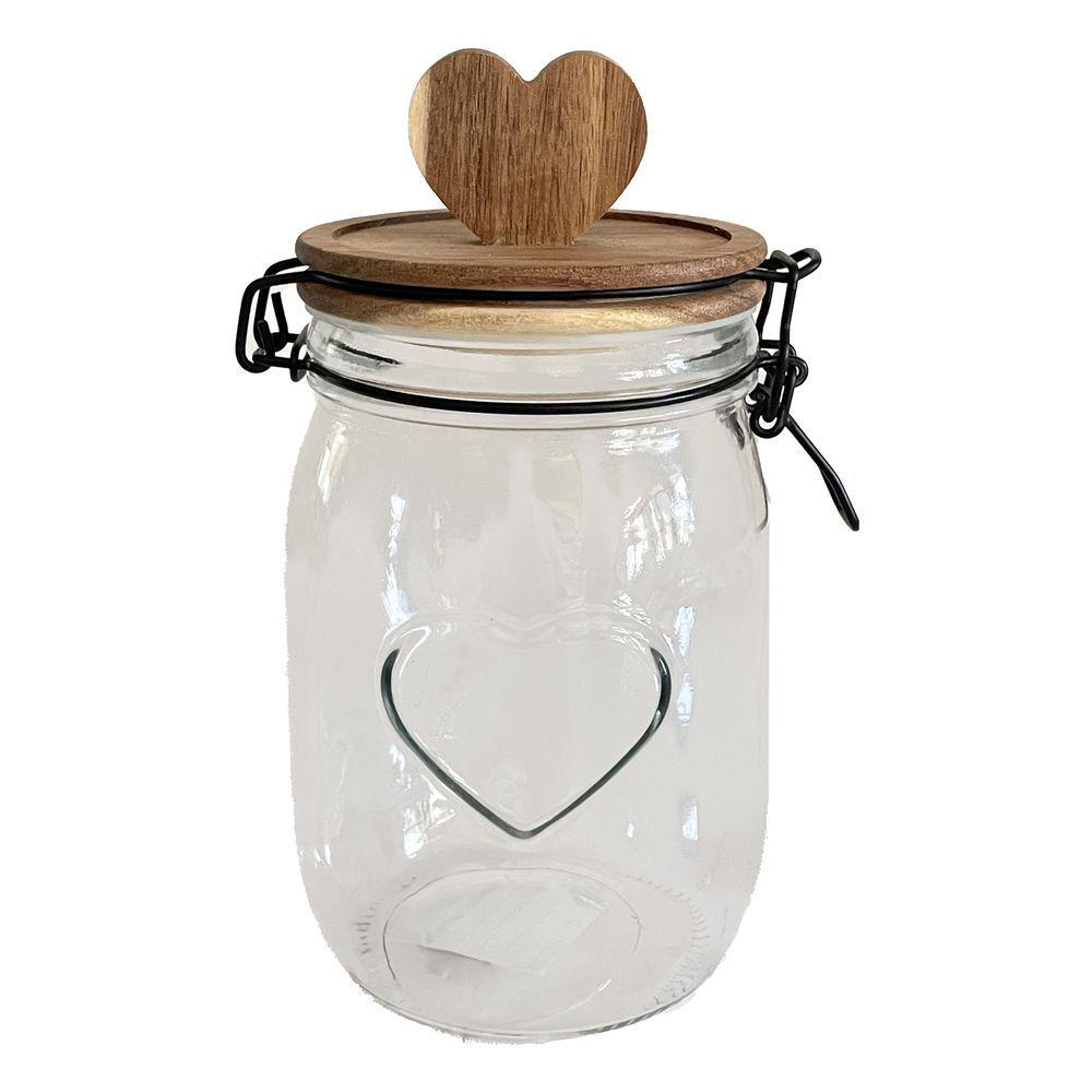 Zib 60128 Barattolo Wooden Heart Lid 11*20,3Cm