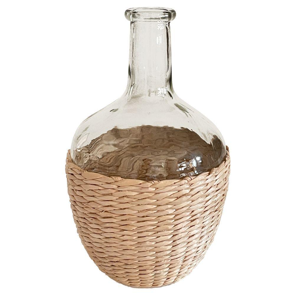 Zib 60130 Vaso Vetro E Iuta Damigiana Big 18,5*30Cm