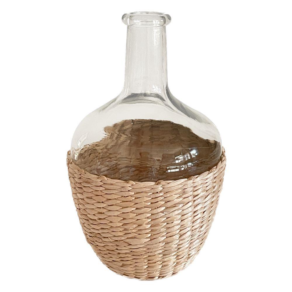 Zib 60131 Vaso Vetro E Iuta Damigiana Small 16*25Cm