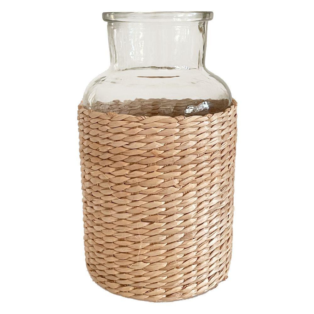 Zib 60132 Vaso Vetro Cilindro Con Iuta Big 15*26Cm