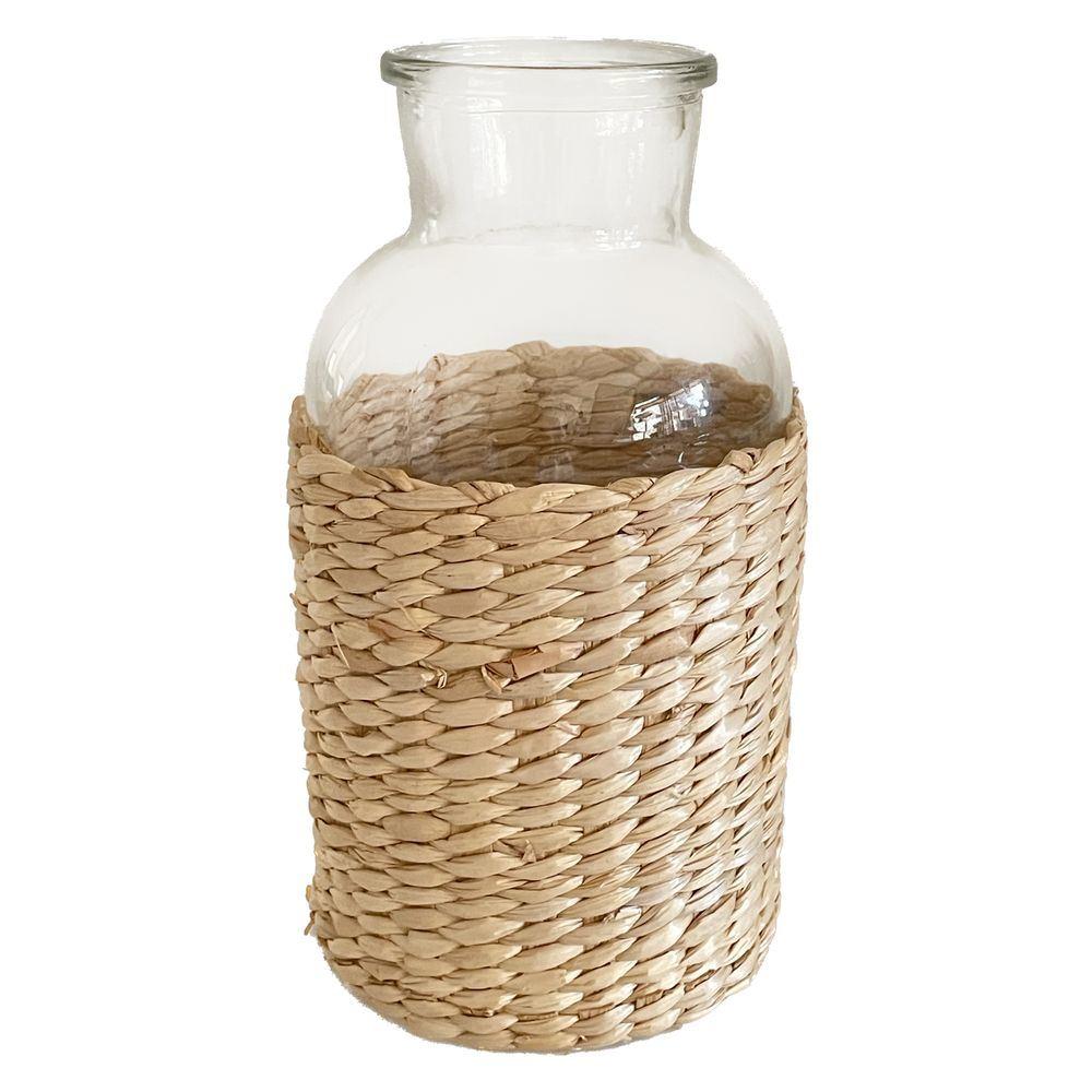 Zib 60133 Vaso Vetro Cilindro Con Iuta Small 11*20Cm