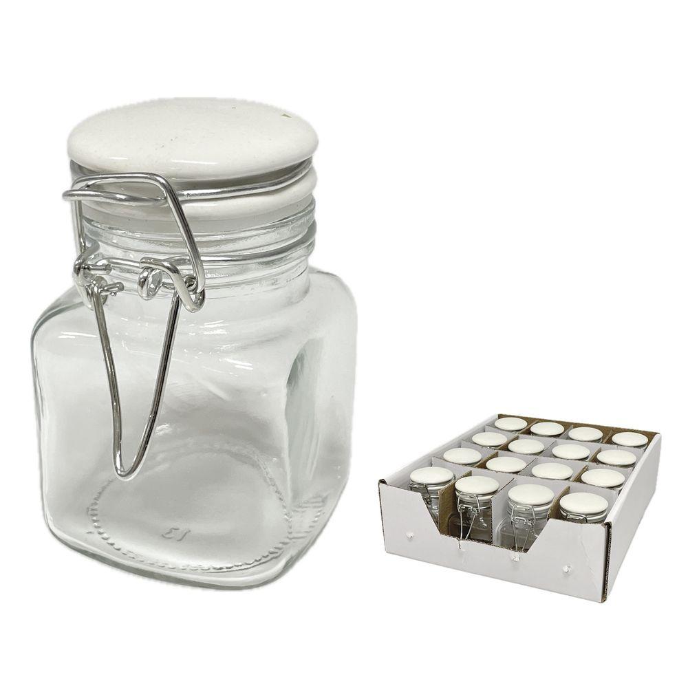 ZIB 61346 Vasetto Vetro Ceramic Lid 6,1*5,2*10,5Cm